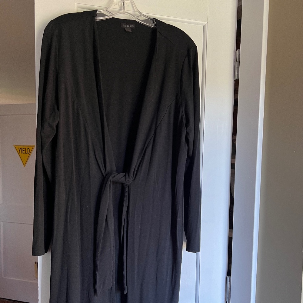 J.Jill Size L Black Knit Long Jacket